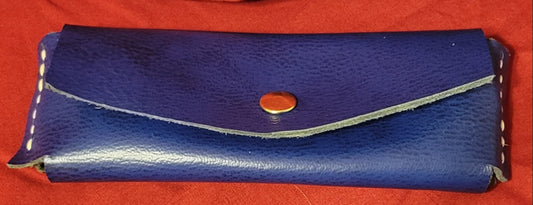 Hand Made Leather EYE Glass Case Blue